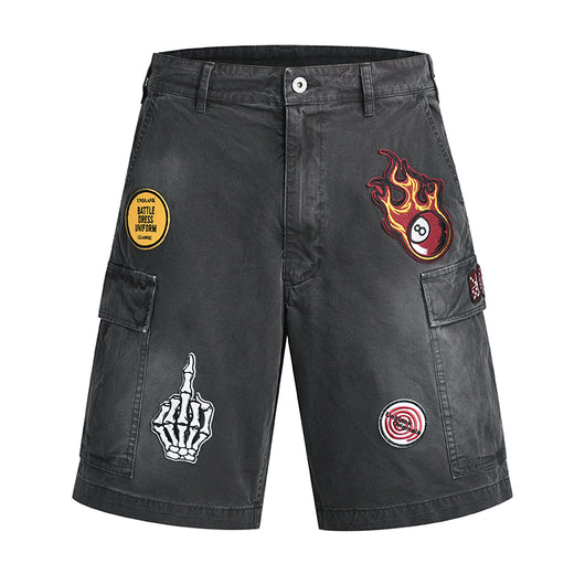 Shorts Cargo Vintage Desgastados con Bordados - Image 9