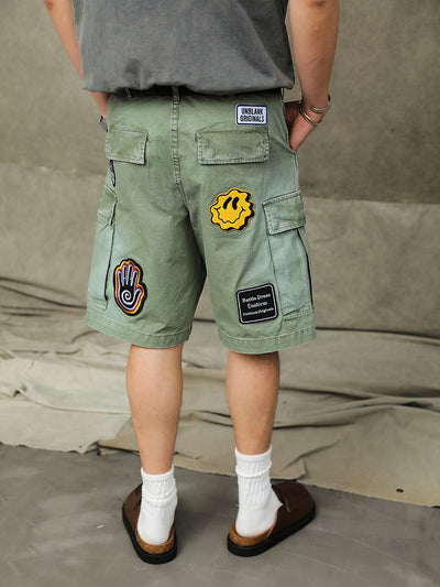 Shorts Cargo Vintage Desgastados con Bordados - Image 13