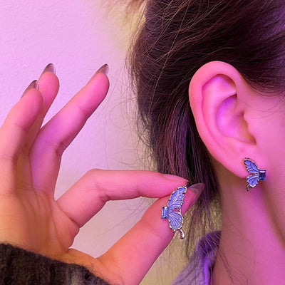 Aretes Mariposa Azul con Pintura al Óleo - Image 8