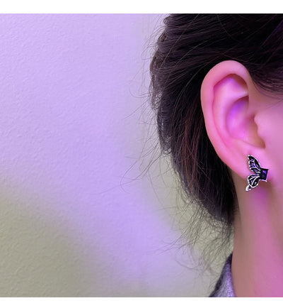 Aretes Mariposa Azul con Pintura al Óleo - Image 9