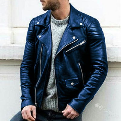 Chaqueta de Cuero PU Punk con Cuello Parado para Hombre - Image 13