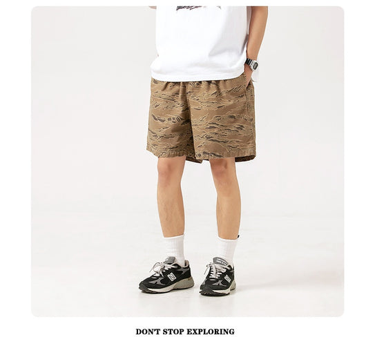 Shorts de Algodón Sueltos con Efecto Desgastado para Hombre - Image 22