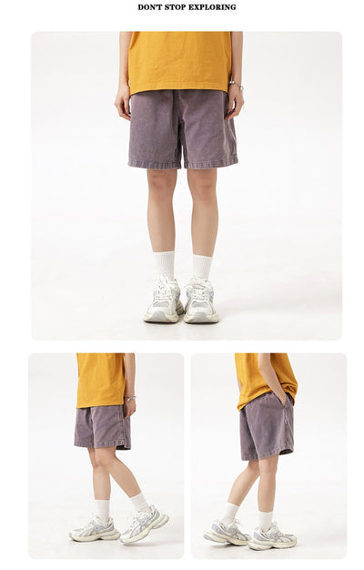Shorts de Algodón Sueltos con Efecto Desgastado para Hombre - Image 23