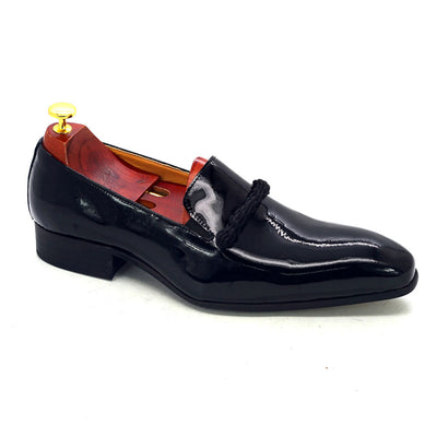 Mocasines Formales de Cuero Charol Negro Punta Aguda para Hombre - Image 24