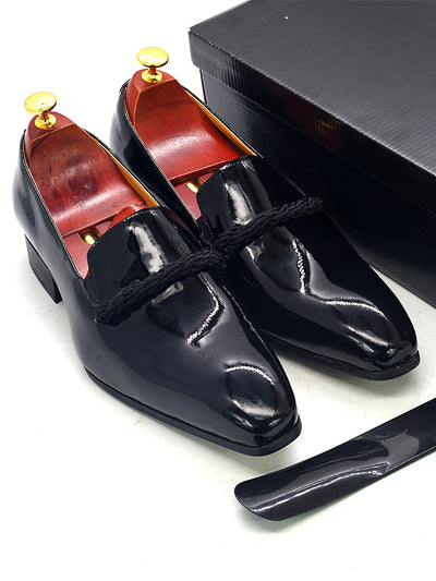 Mocasines Formales de Cuero Charol Negro Punta Aguda para Hombre - Image 26