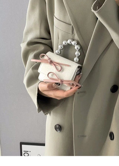 Bolso de Mano Mini con Cadena y Moño Texturizado - Image 18
