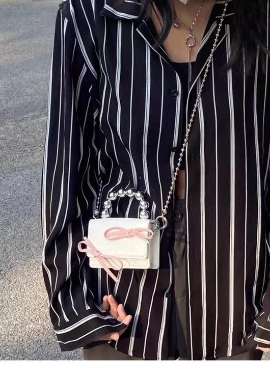 Bolso de Mano Mini con Cadena y Moño Texturizado - Image 24