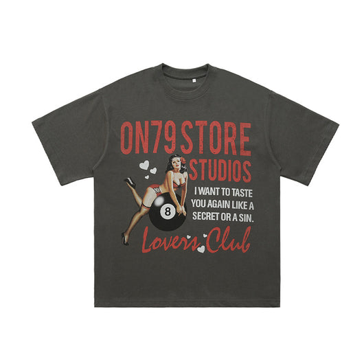 Camiseta Suelta de Manga Corta Estilo Americano para Hombre - Image 18
