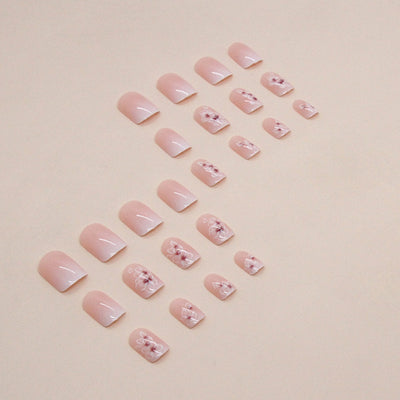 Uñas Postizas Degradado Floral Blanco - Diseño Hada Versátil - Image 5