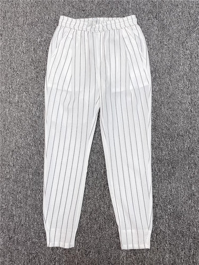 Pantalones Casuales Slim Fit Hombre con Rayas Verticales para Primavera y Verano - Image 30