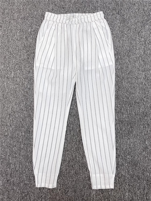 Pantalones Casuales Slim Fit Hombre con Rayas Verticales para Primavera y Verano - Image 30
