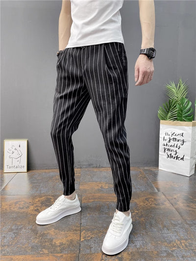 Pantalones Casuales Slim Fit Hombre con Rayas Verticales para Primavera y Verano - Image 40