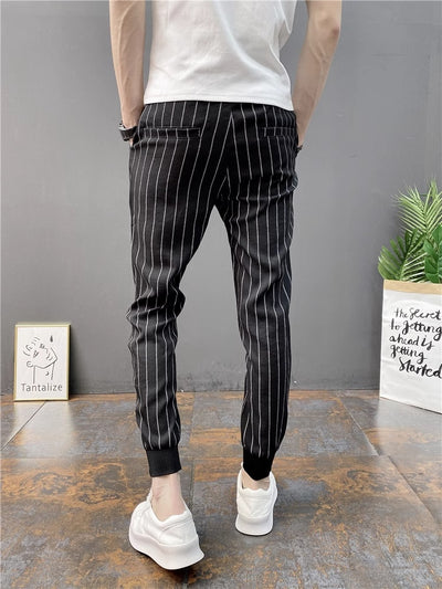 Pantalones Casuales Slim Fit Hombre con Rayas Verticales para Primavera y Verano - Image 48