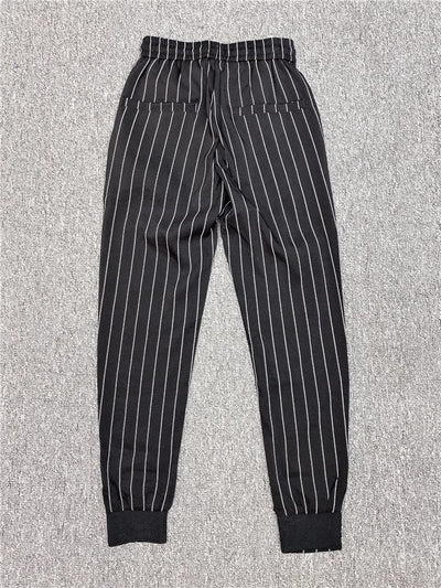 Pantalones Casuales Slim Fit Hombre con Rayas Verticales para Primavera y Verano - Image 54
