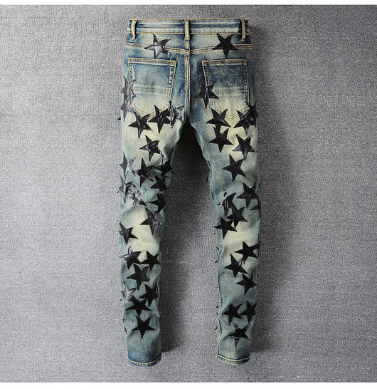 Pantalones Jeans Slim Fit Estrella Cinco Puntas para Hombre - Image 7