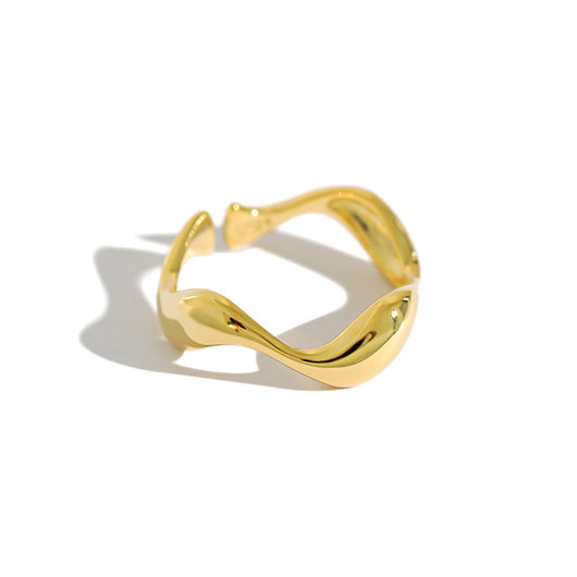 Anillo de Plata S925 Minimalista Ondulado Brillante para Mujer - Image 11