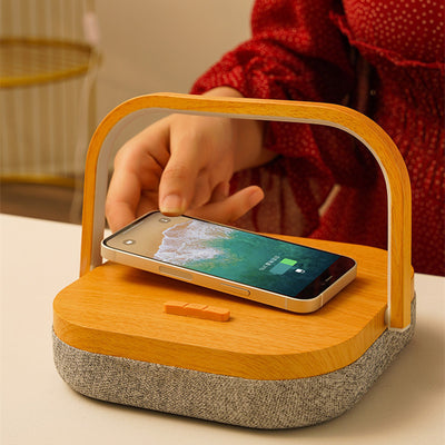 Lámpara LED Multifuncional con Cargador Inalámbrico y Parlante Bluetooth - Image 12