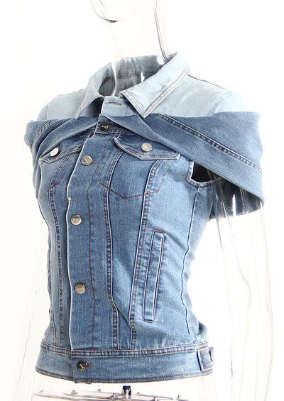 Camisa Denim Ajustada Efecto Reductor con Diseño Moderno - Image 25