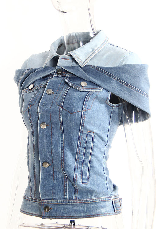 Camisa Denim Ajustada Efecto Reductor con Diseño Moderno - Image 25