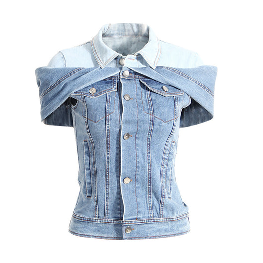 Camisa Denim Ajustada Efecto Reductor con Diseño Moderno - Image 26