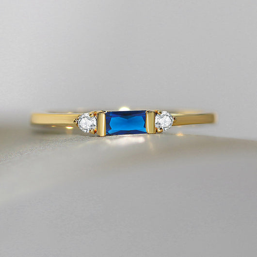 Anillo de Compromiso Geométrico con Circonia Cúbica Chapado en Oro 14K - Image 19