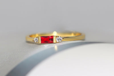 Anillo de Compromiso Geométrico con Circonia Cúbica Chapado en Oro 14K - Image 21