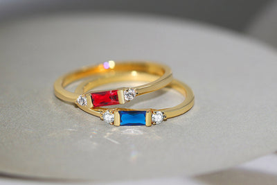Anillo de Compromiso Geométrico con Circonia Cúbica Chapado en Oro 14K - Image 23