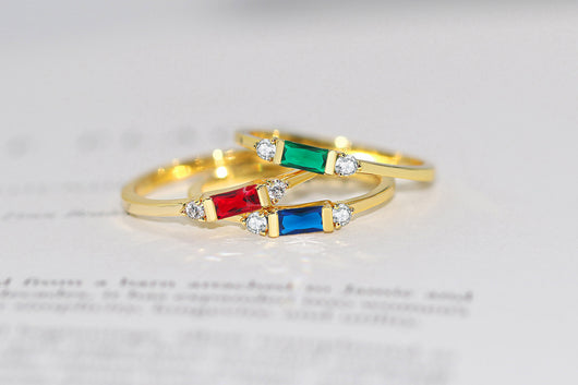 Anillo de Compromiso Geométrico con Circonia Cúbica Chapado en Oro 14K - Image 25
