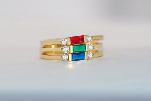 Anillo de Compromiso Geométrico con Circonia Cúbica Chapado en Oro 14K - Image 26
