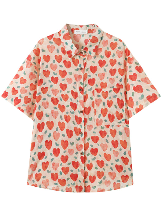 Blusa Retro Estilo Hong Kong con Estampado de Corazones para Mujer - Image 17