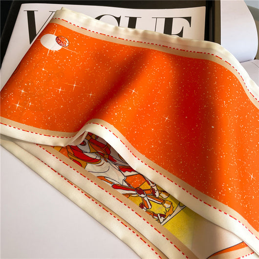 Bufanda Larga Delgada con Diseño Pata de Gallo Doble Capa de Seda Imitada para Mujer - Image 105