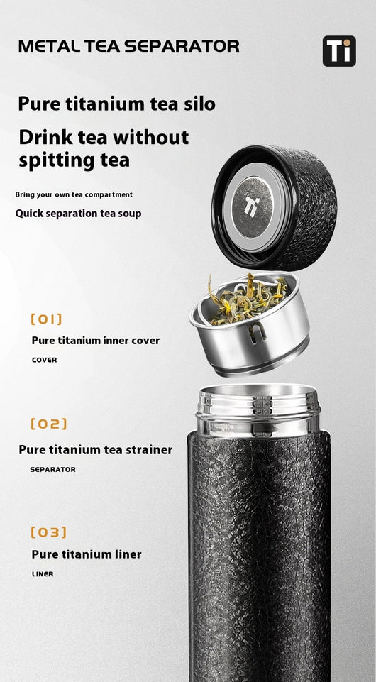 Vaso Térmico de Titanio Puro con Separador de Té - Antibacteriano Inteligente - Image 14