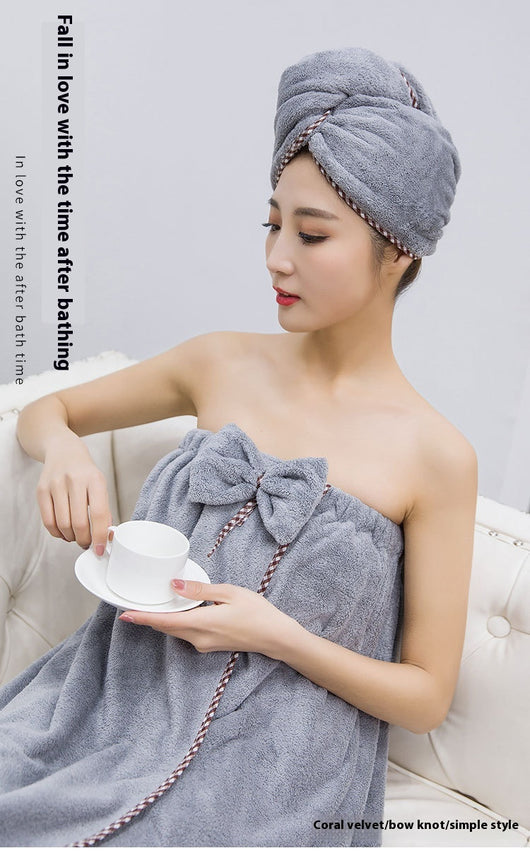 Falda de Baño Coral Fleece - Toalla Envolvente Suave y Absorbente Estilo Coreano - Image 32