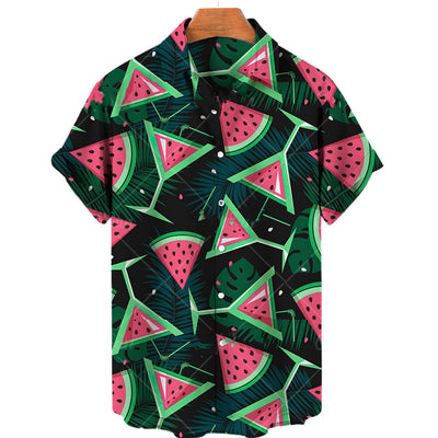 Camisa Hawaiana de Frutas Tropicales para Hombre - Estilo Casual de Verano - Image 9