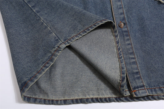 Camisa Denim Punk de Manga Corta para Hombre - Image 25