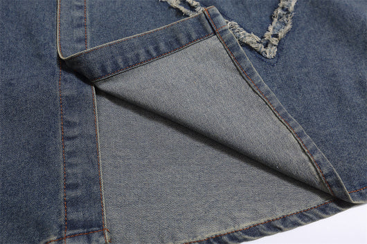 Camisa Denim Punk de Manga Corta para Hombre - Image 28