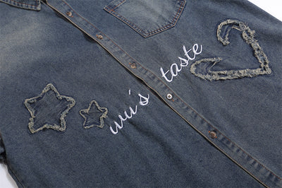 Camisa Denim Punk de Manga Corta para Hombre - Image 31
