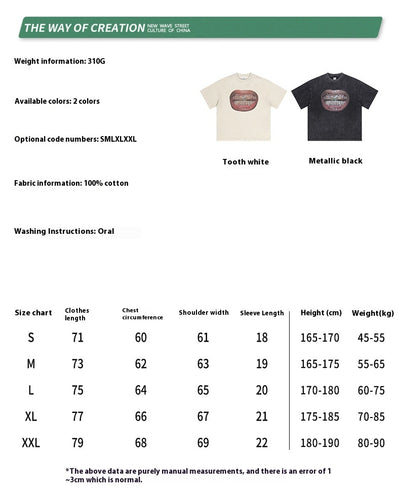 Camiseta Estampada Retro Americana Graffiti para Hombre - Image 10
