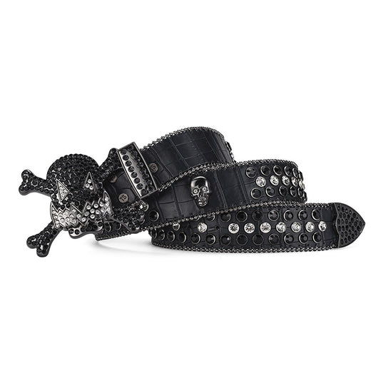 Cinturón Hip Hop Decorativo con Hebilla Negra y Incrustaciones de Diamantes de Imitación - Image 45