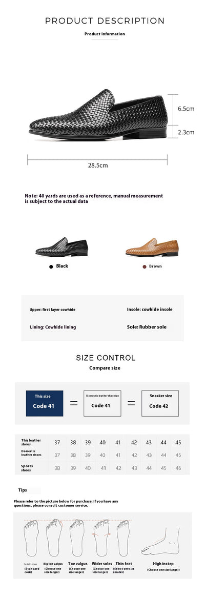 Zapatos de Cuero Tejido para Hombre - Slip-on Ejecutivo - Image 13