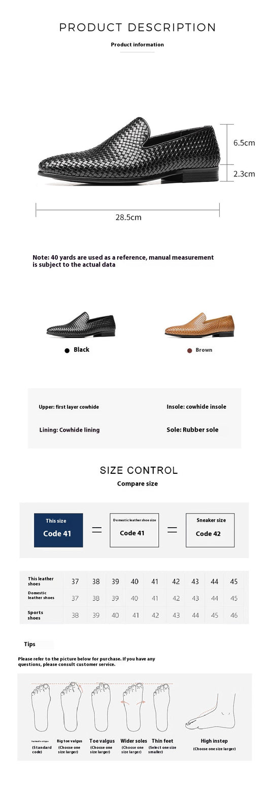 Zapatos de Cuero Tejido para Hombre - Slip-on Ejecutivo - Image 13