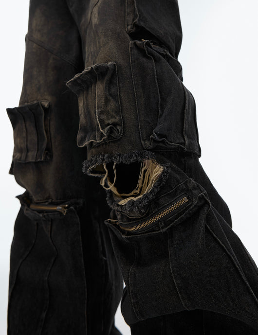 Jeans Artesanales Multibolsillos con Detalles Desgastados - Image 27