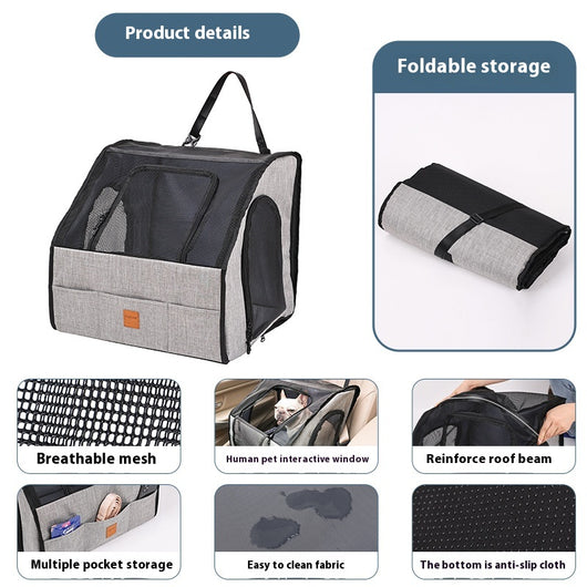 Jaula Portátil Plegable para Mascotas en Auto con Colchoneta Impermeable - Image 7