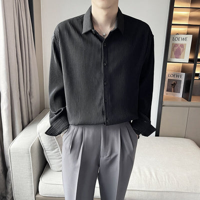 Camisa Blanca Casual con Rayas Oscuras - Diseño Moderno y Versátil - Image 10