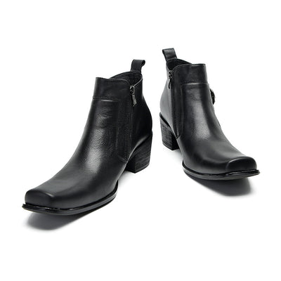 Botas Altas Casuales de Cuero para Hombre - Estilo Retro Trendy - Image 12