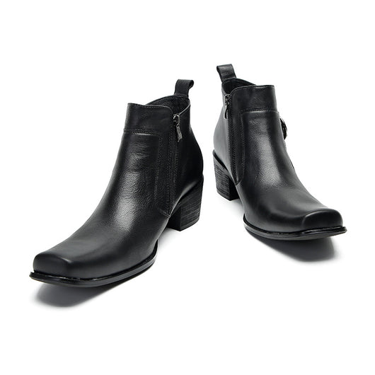 Botas Altas Casuales de Cuero para Hombre - Estilo Retro Trendy - Image 12