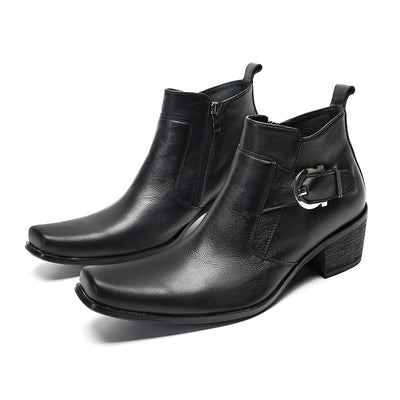 Botas Altas Casuales de Cuero para Hombre - Estilo Retro Trendy - Image 17