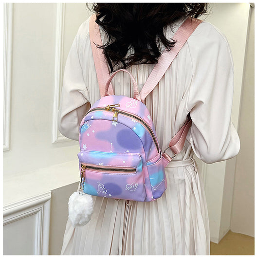 Mochila Casual de Gran Capacidad en Colores Pastel con Textura Nylon - Image 58