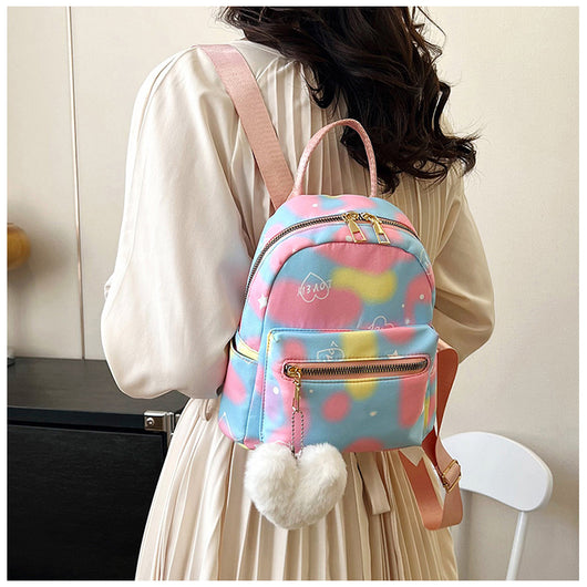 Mochila Casual de Gran Capacidad en Colores Pastel con Textura Nylon - Image 63