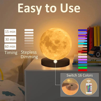 Lámpara Luna Flotante Magnética 3D con Control Táctil y 3 Colores de Luz - Image 22